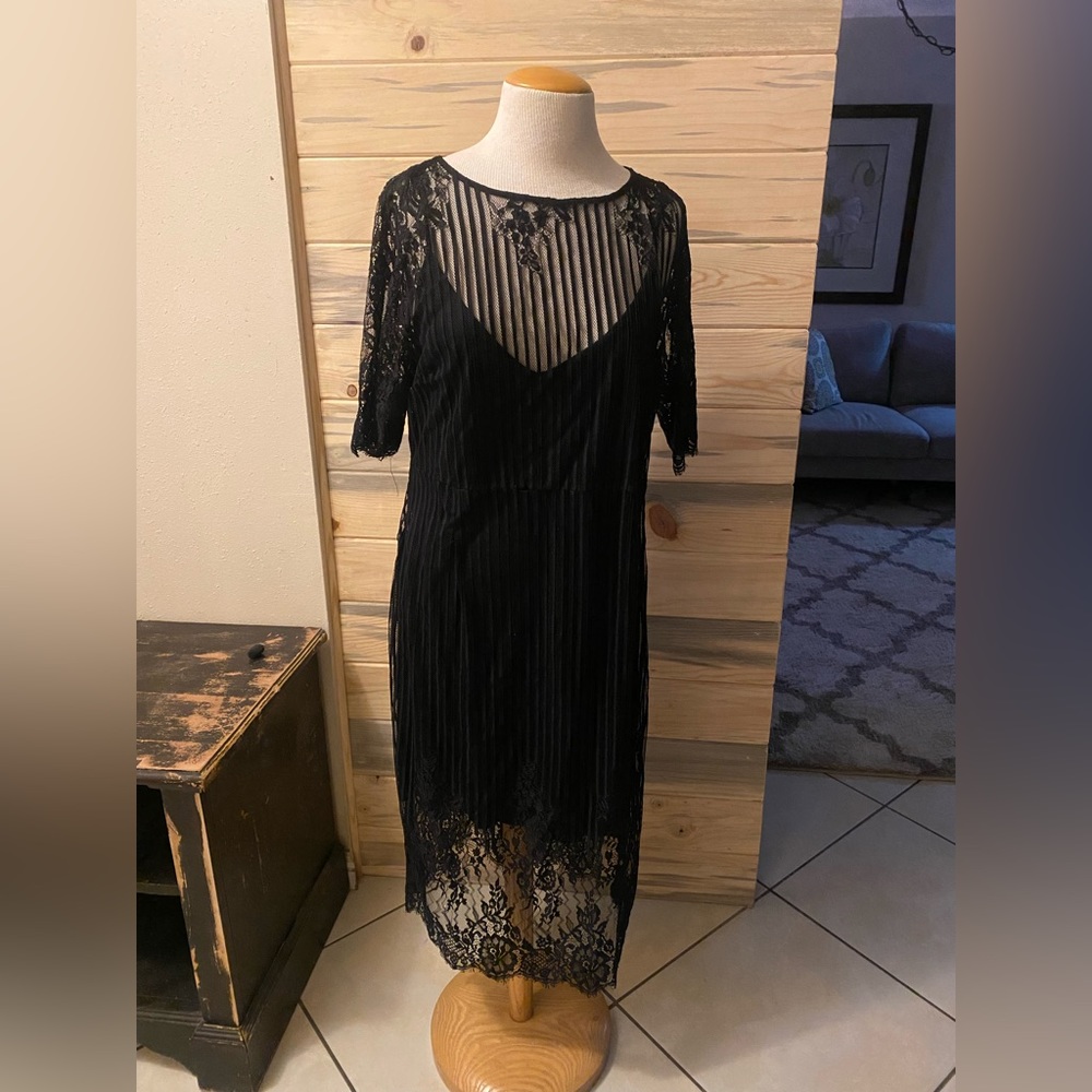 Black lace dress from Forever21.